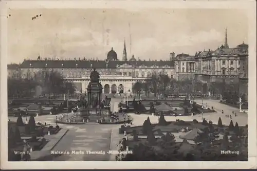 Wien, Maria Theresia Monument, gelaufen 1935