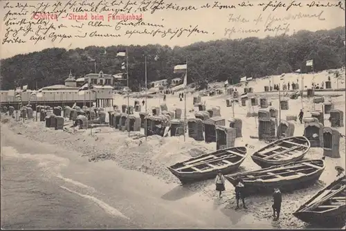 Göhren, Strand beim Familienbad, gelaufen 1911