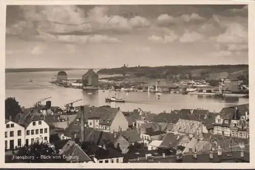 Flensburg, Blick vom Duburg, gelaufen 1954