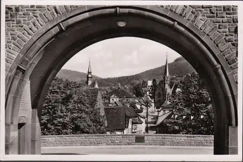 Miltenberg, Blick durch das Brückentor, gelaufen 1950