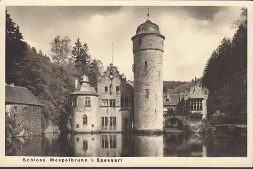 Mespelbrunn, Schloss Mespelbrunn, gelaufen 1950