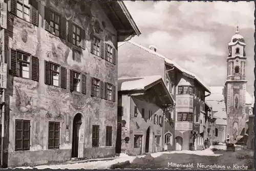 Mittenwald, Neunerhaus und Kirche, ungelaufen