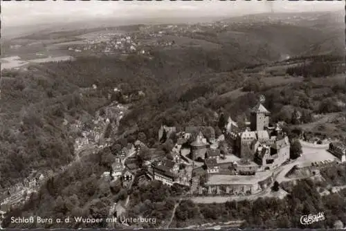 AK Burg an der Wupper, Fliegeraufnahme, Schloss, ungelaufen