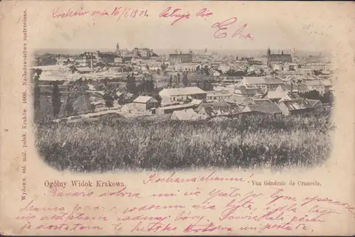 Ogolny Widok Krakowa, gelaufen 1901