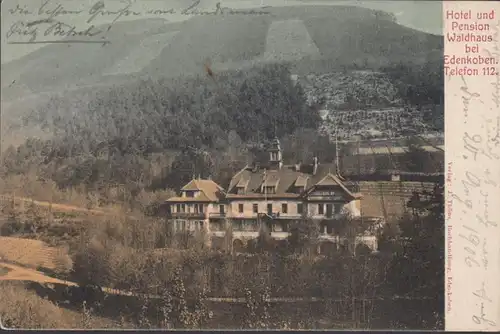 Edenkoben, Hotel und Pension Waldhaus, gelaufen 1906