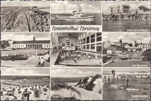 Norderney, piscine de plage, bain de vagues, Kurhaus, couru 1964