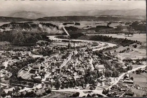 Schongau, Fliegeraufnahme, gelaufen 1960