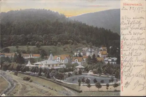 Bad Herrenalb, Stadtansicht, gelaufen 1905