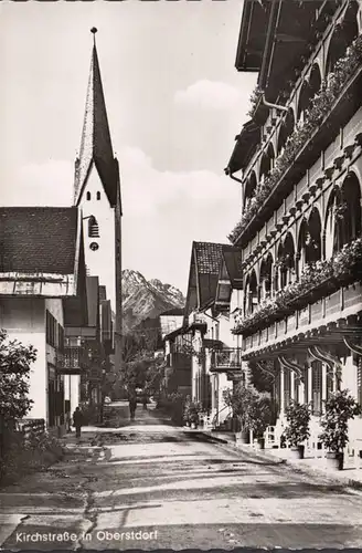 Oberstdorf, Kirchstrasse, gelaufen 1965