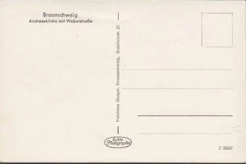 Braunschweig, Andreaskirche mit Weberstrasse, ungelaufen