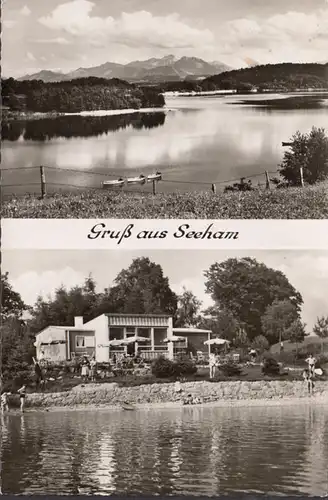 Gruß aus Seeham, Camping Haus am Seehamer See, gelaufen 1957