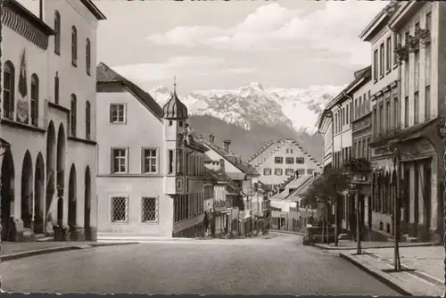 Alt Murnau, Der Markt gegen Hohe Kiste, gelaufen 1964