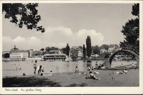 Darmstadt, Am grossen Woog, gelaufen 1957