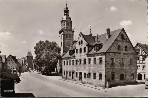 Altdorf, Marktplatz, Rathaus und Stadtlirche, gelaufen 1962