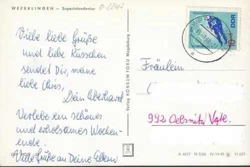 Weferlingen, Superintendentur, gelaufen 1968