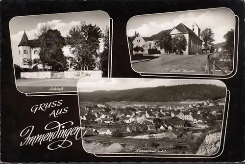 Immendingen, Schloss, Kirche, Stadtansicht, gelaufen 1961