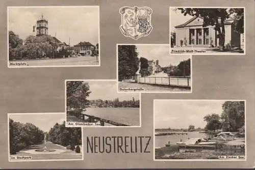 Neustrelitz, Marktplatz, Stadtpark, Theater, gelaufen