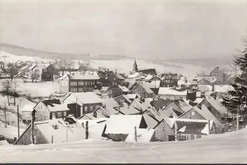 Schmiedefeld am Rennsteig, Stadtansicht im Winter, gelaufen