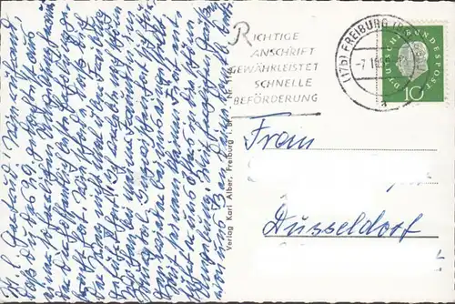 Freiburg i.Br., Stadtansicht, gelaufen 1959