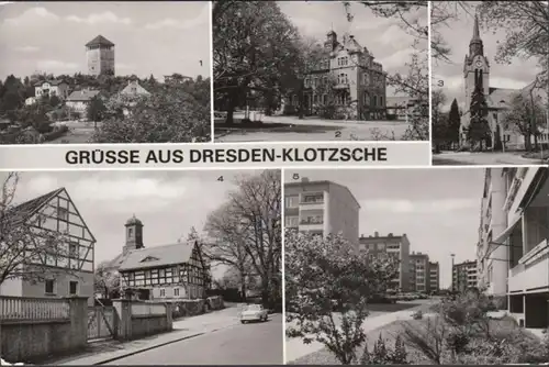 Dresde Klotzsche, Hôtel de ville, tour d'eau, Église, incurvée