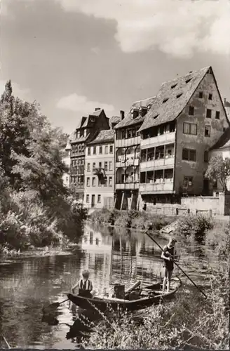 Bamberg, Alte Fachwerkbauten am Kanal, gelaufen