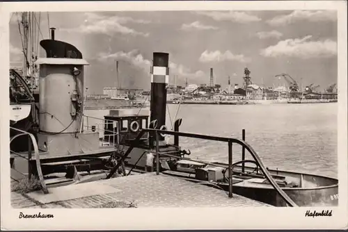 Bremerhaven, Hafenbild, Schlepper, gelaufen 1951