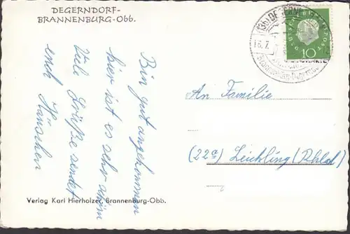 Brannenburg, Degerndorf, Dorfstrasse, Bauernhaus, Wendelsteinbahn, gelaufen 1961