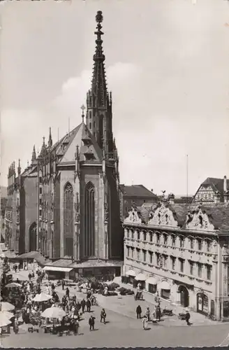 Würzburg, Place du Marché avec chapelle de Marie, incurvée