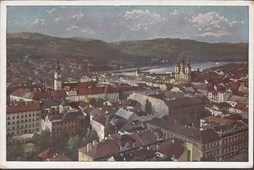 Linz a.d. Donau, Stadtansicht, ungelaufen