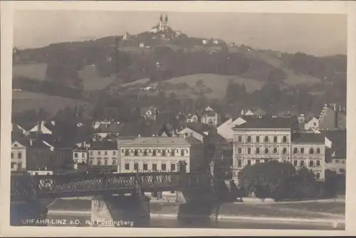 Linz a.d. Danube, route arrière avec Pöstlingberg, couru 1926