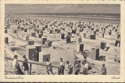 Mer du Nord Bain de Juist, plage, couru 1955