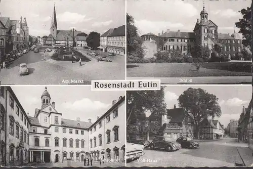 Eutin, Am Markt, Schloss, Voß Haus, gelaufen 1958