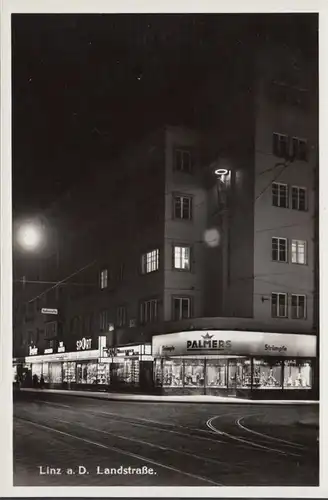 Linz a.d. Danube, route de campagne la nuit, bas de Palmer, incurvé