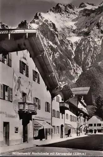 Mittenwald, Hochstrasse avec Karwendel, couru en 1961