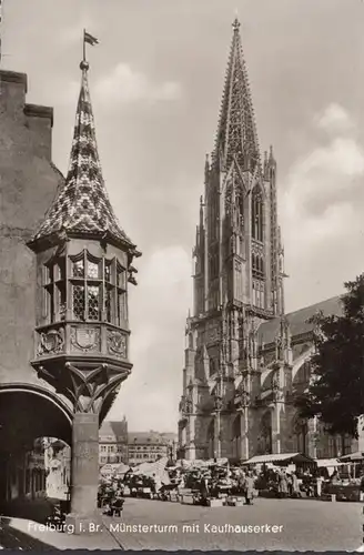 Freiburg, Münsterturm mit Kaufhauserker, Rotary Club, gelaufen 1961