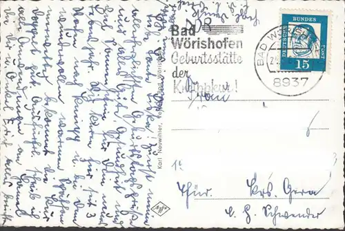 Bad Wörishofen, Kurhaus, Gewehrhalle, Sebastian Kneipp, Schneipstrasse, couru en 1963