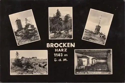 Brocken, Wetterwarte, Fernsehsender, Touristensaal, gelaufen 1960