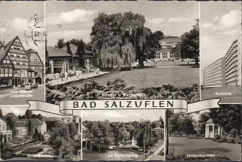 Bad Salzuflen, Langestrasse, Leopoldsprudel, Kurklinik, couru en 1959