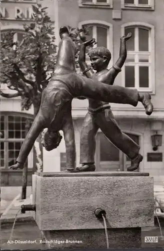 Düsseldorf, Radschläger Brunnen, gelaufen 1958