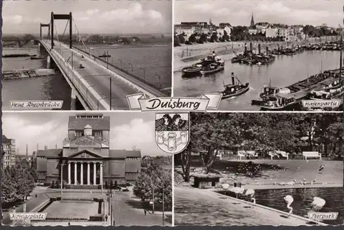 Duisburg, Pont du Rhin, Port, remorqueur, parc animalier, couru 1961