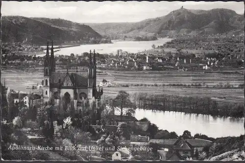 Remagen, Apolinariskirche mit Blick auf Unkel, gelaufen 1959