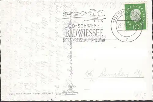 Bad Wiessee, Kirche, Fliegeraufnahme, gelaufen 1959