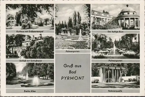 Bad Pyrmont, Kurhaus, Château, Largeur avenue, Source, couru 1966