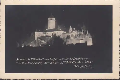 Château Litschau avec éclairage de phare, couru en 1936