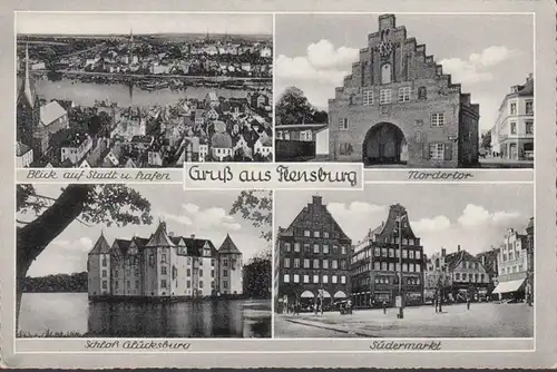 Flenburg, Nordertor, Südermarkt, Hafen, Schloss, ungelaufen
