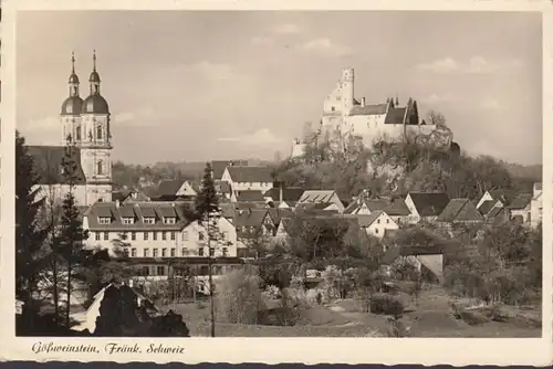 Gössweinstein, vue de la ville, poste ferroviaire, couru 1953