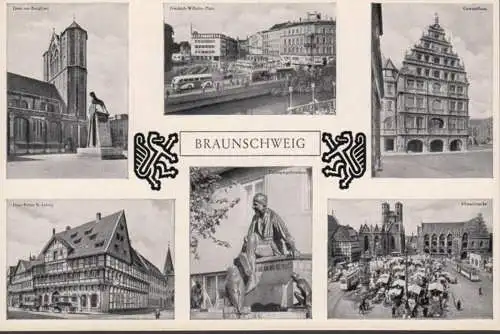 AK Braunschweig, Dom, Geschwandhaus, Haus Ritter, Marktplatz, ungelaufen