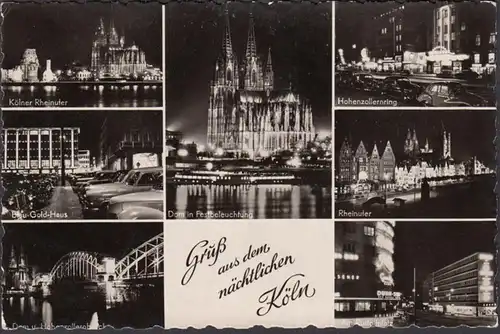 Gruss aus dem nächtlichen Köln, Mehrbild, ungelaufen