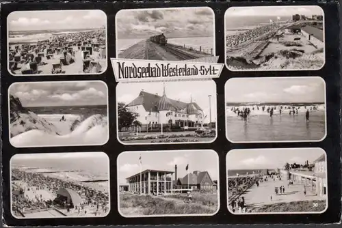 Sylt, Westerland, Hindenburgdamm, plage, promenade, couru en 1959