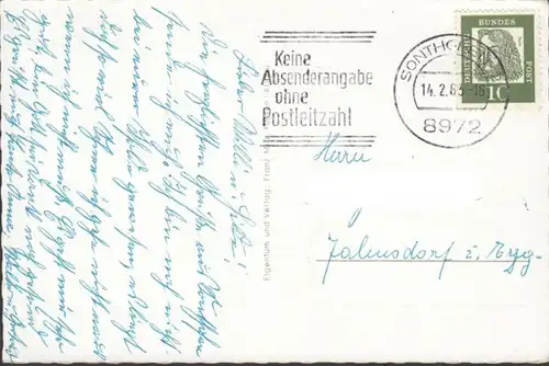 Sonthofen, Sonthofener Hof, Ortsansichten, Grünten, gelaufen 1963